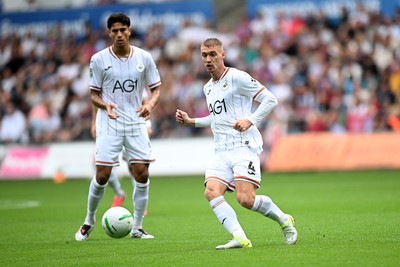 080826 - Swansea City v Birmingham City - Carabao Cup First Round - Jay Fulton of Swansea City