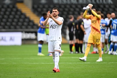 080826 - Swansea City v Birmingham City - Carabao Cup First Round - Zan Vipotnik of Swansea City at full time
