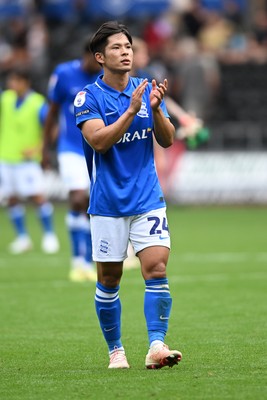080826 - Swansea City v Birmingham City - Carabao Cup First Round - Tomoki Iwata of Birmingham City at full time