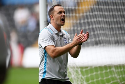 080826 - Swansea City v Birmingham City - Carabao Cup First Round - Chris Davies, Birmingham City Manager celebrates at full time