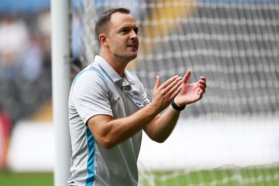 080826 - Swansea City v Birmingham City - Carabao Cup First Round - Chris Davies, Birmingham City Manager celebrates at full time