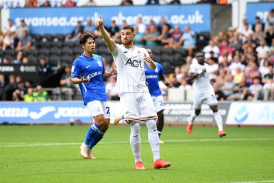 080826 - Swansea City v Birmingham City - Carabao Cup First Round - Zan Vipotnik of Swansea City