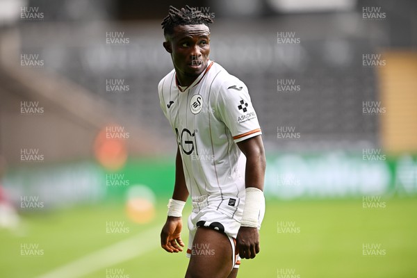 080826 - Swansea City v Birmingham City - Carabao Cup First Round - Jospeh Opoku of Swansea City