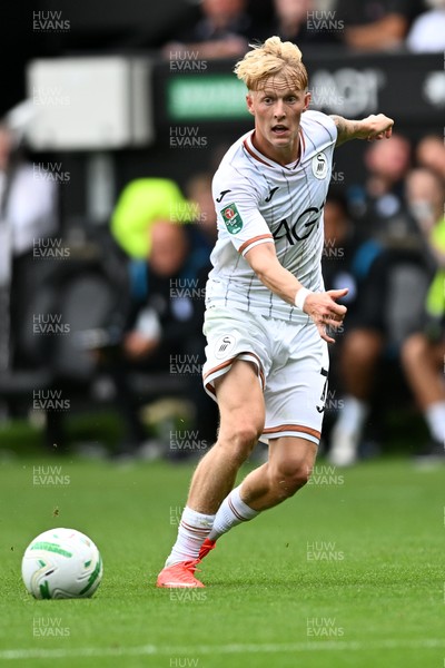 080826 - Swansea City v Birmingham City - Carabao Cup First Round - Melker Widell of Swansea City