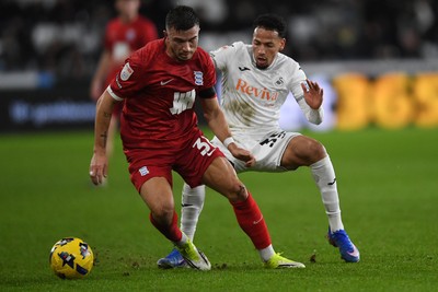 170126 - Swansea City v Birmingham City - Sky Bet Championship - Ronald of Swansea City is challenged by Kai Wagner of Birmingham