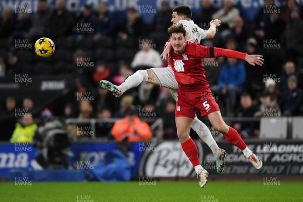 170126 - Swansea City v Birmingham City - Sky Bet Championship - Zan Vipotnik of Swansea City is challenged by Phil Neumann of Birmingham