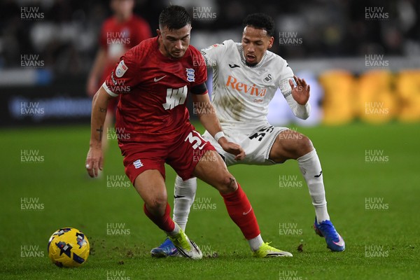 170126 - Swansea City v Birmingham City - Sky Bet Championship - Ronald of Swansea City is challenged by Kai Wagner of Birmingham
