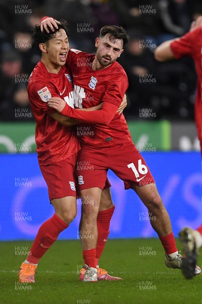 170126 - Swansea City v Birmingham City - Sky Bet Championship - Patrick Roberts of Birmingham celebrates scoring a goal with team mates