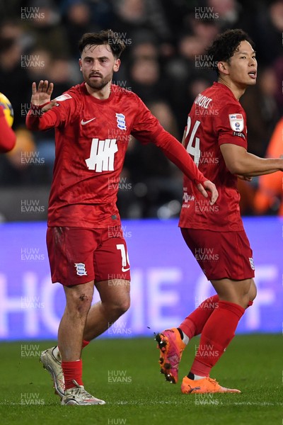 170126 - Swansea City v Birmingham City - Sky Bet Championship - Patrick Roberts of Birmingham celebrates scoring a goal with team mates