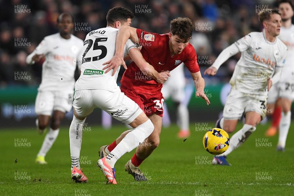 170126 - Swansea City v Birmingham City - Sky Bet Championship - Lewis Koumas of Birmingham is challenged by Joel Ward of Swansea City