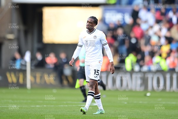 190322 - Swansea City v Birmingham City - Sky Bet Championship - Nathanael Ogbeta of Swansea City looks dejected at full time 