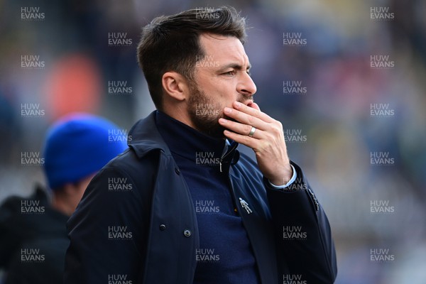 190322 - Swansea City v Birmingham City - Sky Bet Championship - Russell Martin Head Coach of Swansea City looks frustrated during the game 