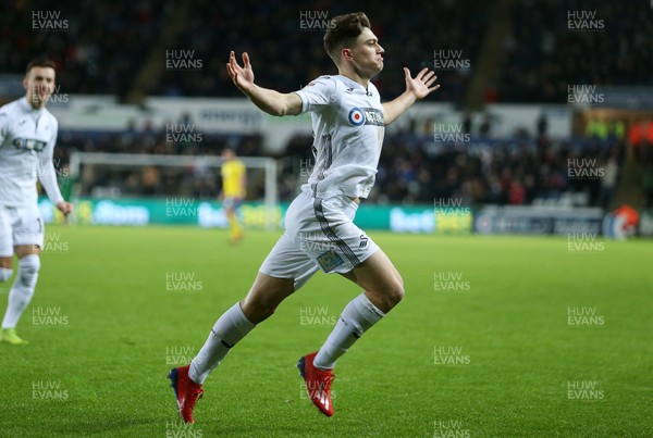 290119 - Swansea City v Birmingham City - SkyBet Championship - Daniel James of Swansea City celebrates scoring a goal