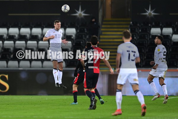 050222 - Swansea City v Blackburn Rovers - Sky Bet Championship - Ryan Bennett of Swansea City in action 