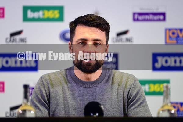 050222 - Swansea City v Blackburn Rovers - Sky Bet Championship - Russell Martin Head Coach of Swansea City speaks to press after the game 