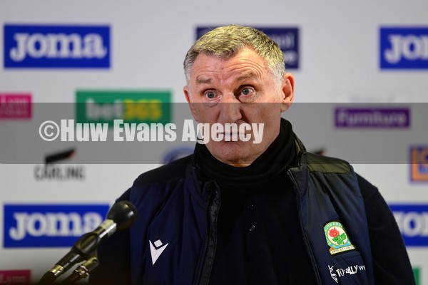 050222 - Swansea City v Blackburn Rovers - Sky Bet Championship - Tony Mowbray Manager of Blackburn Rovers speaks to press after the game 