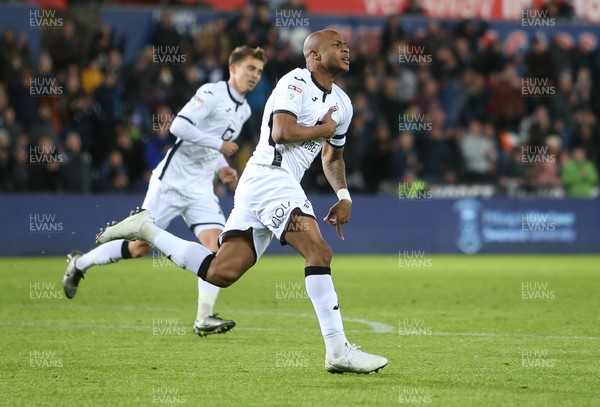 111219 - Swansea City v Blackburn Rovers - SkyBet Championship - Andre Ayew of Swansea City celebrates scoring a goal