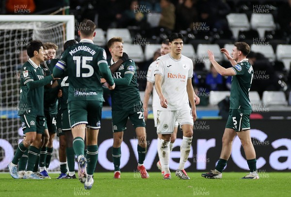 200126 - Swansea City v Blackburn Rovers - SkyBet Championship - Dejected Marko Stamenic of Swansea City after Mathias Jorgensen of Blackburn Rovers scores a goal