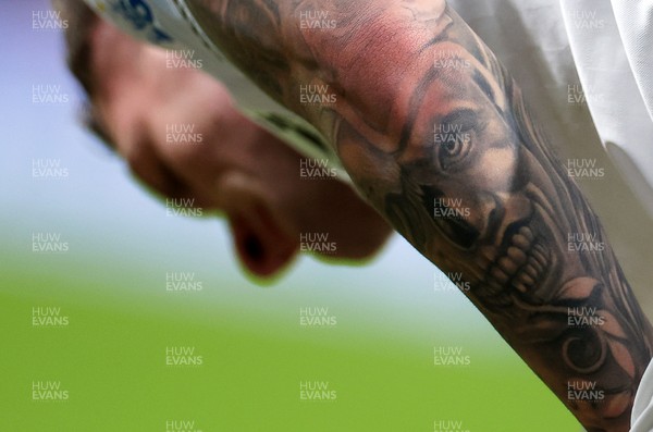 200126 - Swansea City v Blackburn Rovers - SkyBet Championship - Tattoo on the arm of Josh Tymon of Swansea City 
