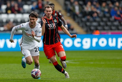 220225 - Swansea City v Blackburn Rovers - Sky Bet Championship - Liam Cullen of Swansea City