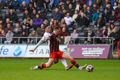 220225 - Swansea City v Blackburn Rovers - Sky Bet Championship - Myles Peart-Harris of Swansea City scores