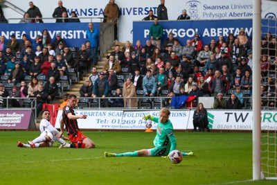 220225 - Swansea City v Blackburn Rovers - Sky Bet Championship - Myles Peart-Harris of Swansea City scores