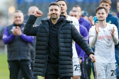 220225 - Swansea City v Blackburn Rovers - Sky Bet Championship - Swansea City Interim Manager Alan Sheehan celebrates at full time