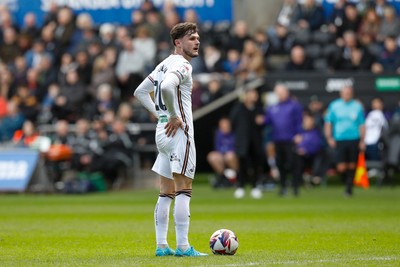 220225 - Swansea City v Blackburn Rovers - Sky Bet Championship - Liam Cullen of Swansea City