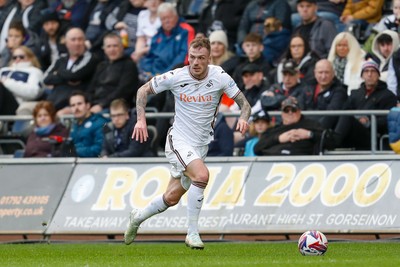 220225 - Swansea City v Blackburn Rovers - Sky Bet Championship - Josh Tymon of Swansea City