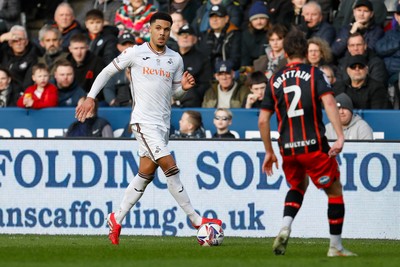 220225 - Swansea City v Blackburn Rovers - Sky Bet Championship - Myles Peart-Harris of Swansea City