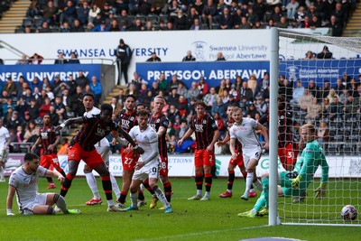 220225 - Swansea City v Blackburn Rovers - Sky Bet Championship - Zan Vipotnik of Swansea City scores