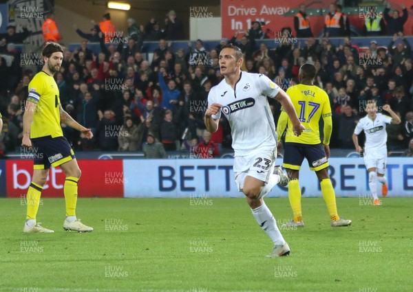 231018 - Swansea City v Blackburn Rovers, Sky Bet Championship - Connor Roberts of Swansea City celebrates after he scores the second goal