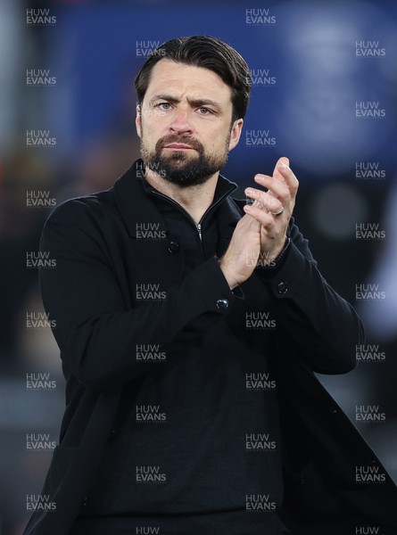 150223 - Swansea City v Blackpool, EFL Sky Bet Championship - Swansea City head coach Russell Martin applauds the fans at the end of the match