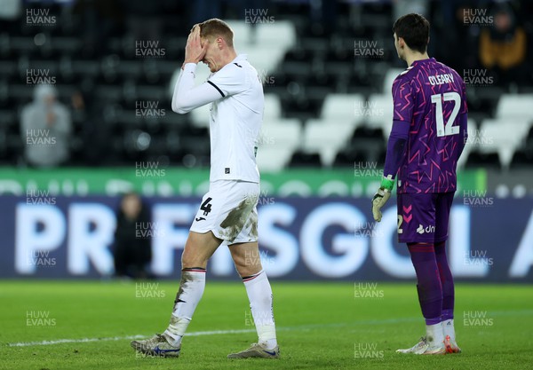170123 - Swansea City v Bristol City - FA Cup 3rd Round Reply - Dejected Jay Fulton of Swansea City at full time