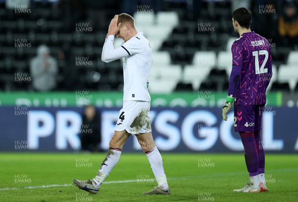 170123 - Swansea City v Bristol City - FA Cup 3rd Round Reply - Dejected Jay Fulton of Swansea City at full time