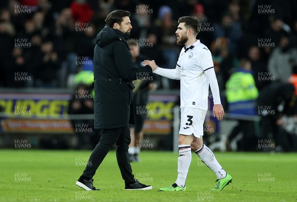170123 - Swansea City v Bristol City - FA Cup 3rd Round Reply - Swansea City Manager Russell Martin and Ryan Manning of Swansea City at full time