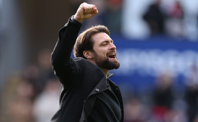 190323 - Swansea City v Bristol City, EFL Sky Bet Championship - Swansea City head coach Russell Martin celebrates at the end of the match