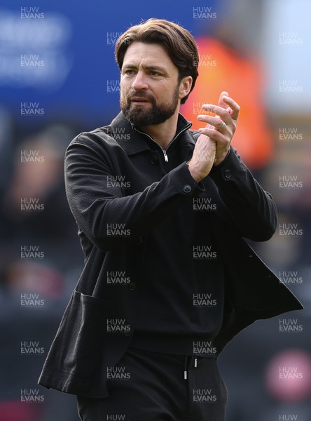 190323 - Swansea City v Bristol City, EFL Sky Bet Championship - Swansea City head coach Russell Martin celebrates at the end of the match