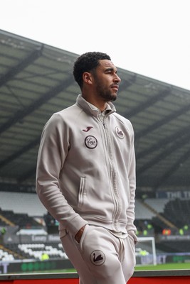 210226 - Swansea City v Bristol City - Sky Bet Championship - Ben Cabango of Swansea City arrives