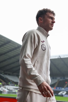 210226 - Swansea City v Bristol City - Sky Bet Championship - Josh Tymon of Swansea City arrives
