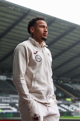 210226 - Swansea City v Bristol City - Sky Bet Championship - Ronald of Swansea City arrives