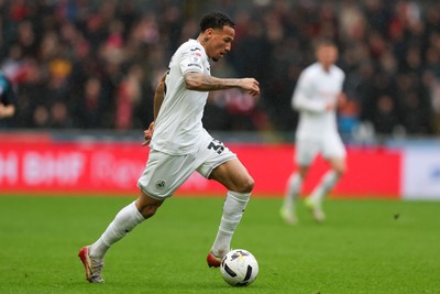 210226 - Swansea City v Bristol City - Sky Bet Championship - Ronald of Swansea City attacks