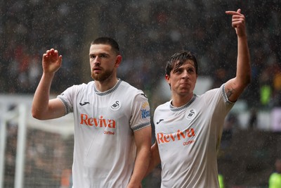 210226 - Swansea City v Bristol City - Sky Bet Championship - Zan Vipotnik of Swansea City celebrates scoring 
