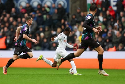 210226 - Swansea City v Bristol City - Sky Bet Championship - Malick Yalcouye of Swansea City attacks