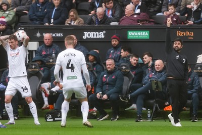 210226 - Swansea City v Bristol City - Sky Bet Championship - Vitor Matos Swansea City Manager shouts instructions 