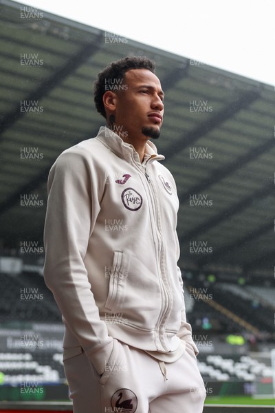 210226 - Swansea City v Bristol City - Sky Bet Championship - Ronald of Swansea City arrives