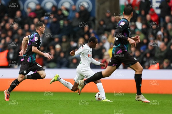 210226 - Swansea City v Bristol City - Sky Bet Championship - Malick Yalcouye of Swansea City attacks