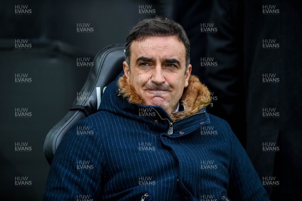 100218 - Swansea City v Burnley - Premier League - Carlos Carvalhal looks on during the game 