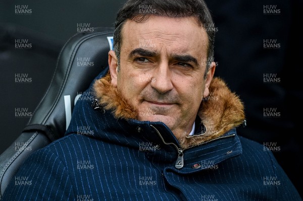 100218 - Swansea City v Burnley - Premier League - Carlos Carvalhal looks on during the game 