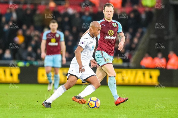 100218 - Swansea City v Burnley - Premier League - Andre Ayew of Swansea City in action 